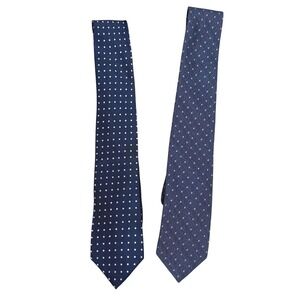 Tommy Hilfiger Mens Silk Polka Dot Neckties Set of 2 Navy‎ Blue white pink